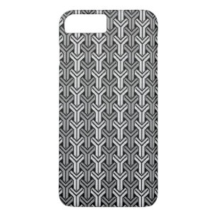 Capa iPhone 8 Plus/7 Plus Padrão de pontos cruzados preto e branco Elegante