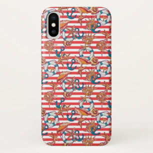 Capa Para iPhone X Padrão de Praia de Trendy Monograma