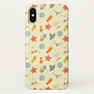 Capa Para iPhone X Padrão de Praia de Verão