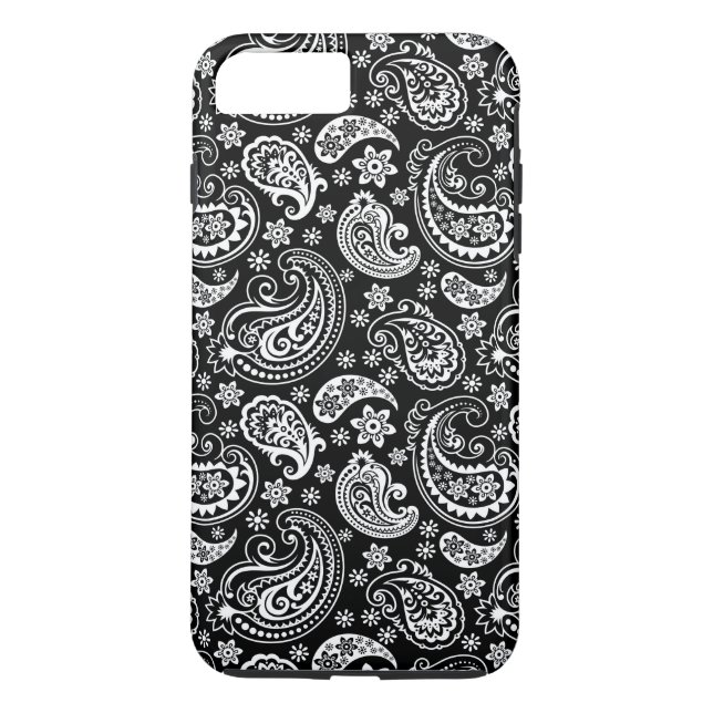 Capa Para iPhone, Case-Mate Padrão De Pressão De Paisley Preto E Branco (Verso)