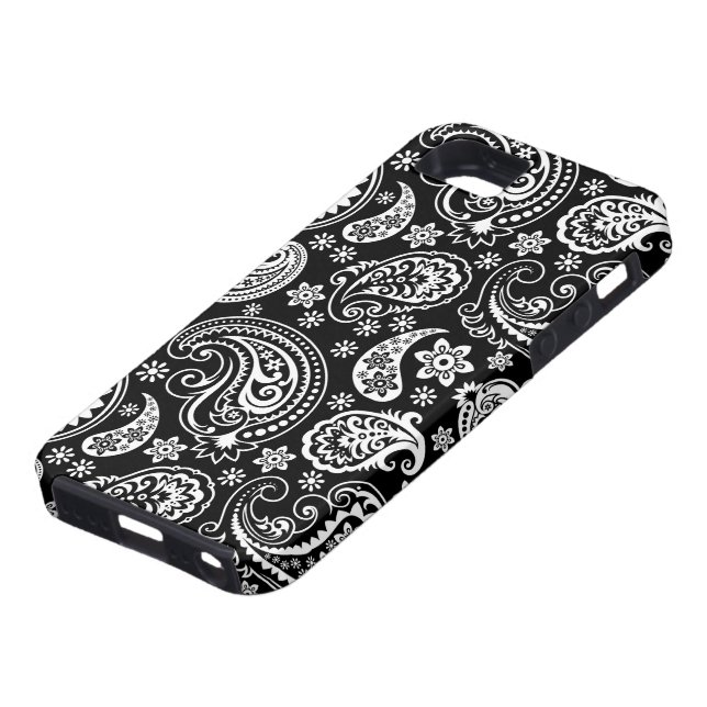 Capa Para iPhone, Case-Mate Padrão De Pressão De Paisley Preto E Branco (Base)