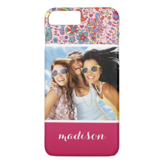 Capa Para iPhone Da Case-Mate Padrão de Primavera de Fotografia e Nome Personali