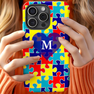 Capa Para iPhone Da Case-Mate Padrão de quebra-cabeça Monograma de conscientizaç