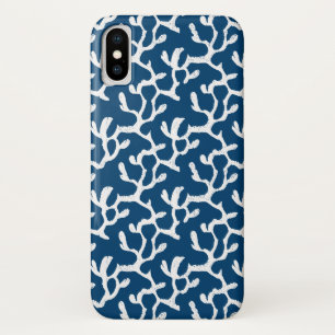 Capa Para iPhone Da Case-Mate Padrão De Repetição De Coral Abstrato Azul E Branc