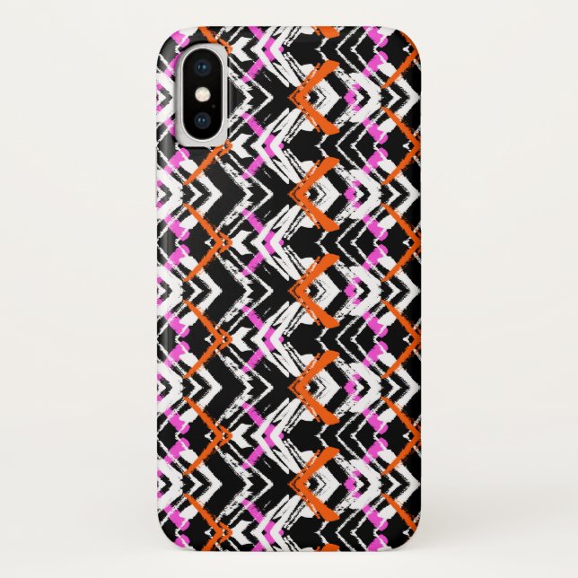 Capa Para iPhone, Case-Mate Padrão De Seta Desenhada À Mão Preta, Laranja E Ro (Verso)