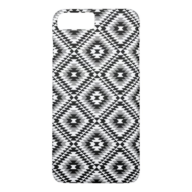 Capa Para iPhone, Case-Mate Padrão de Símbolo Aztec Estilizado BW+Cinza (Verso)