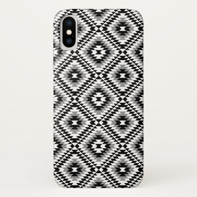 Capa Para iPhone, Case-Mate Padrão de Símbolo Aztec Estilizado BW+Cinza (Verso)