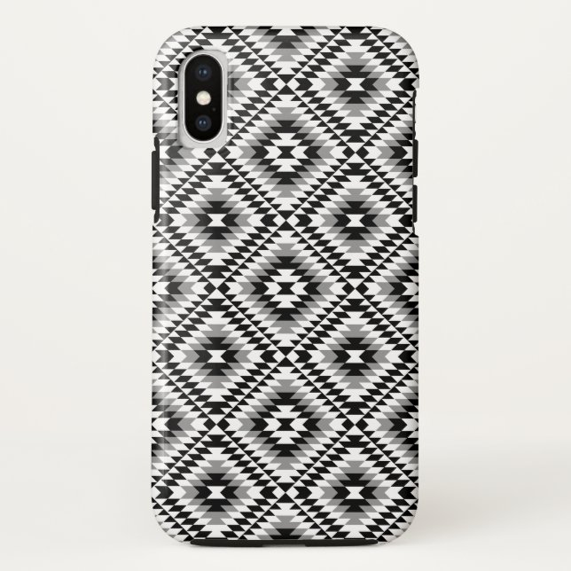 Capa Para iPhone, Case-Mate Padrão de Símbolo Aztec Estilizado BW+Cinza (Verso)