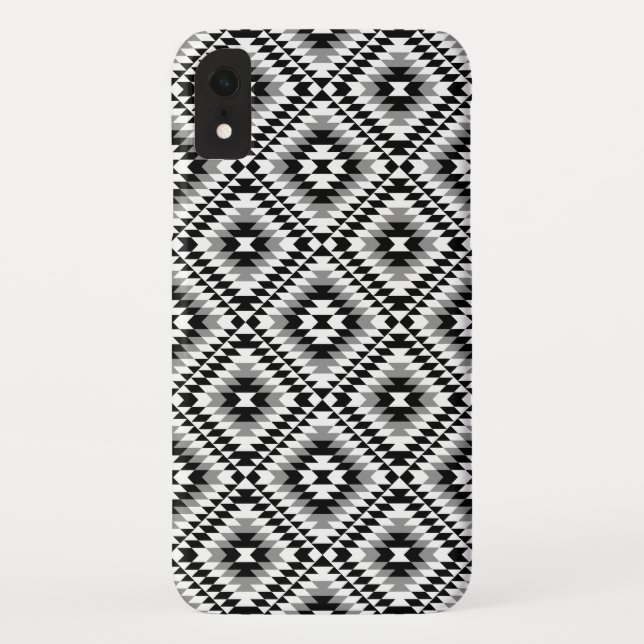 Capa Para iPhone, Case-Mate Padrão de Símbolo Aztec Estilizado BW+Cinza (Verso)