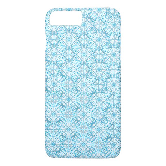 Capa Para iPhone, Case-Mate Padrão de simetria geométrica branca azul-claro br (Verso)