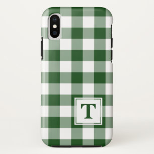 Capa Para iPhone Da Case-Mate Padrão de Verificação de Buffalo Branco Verde Mono