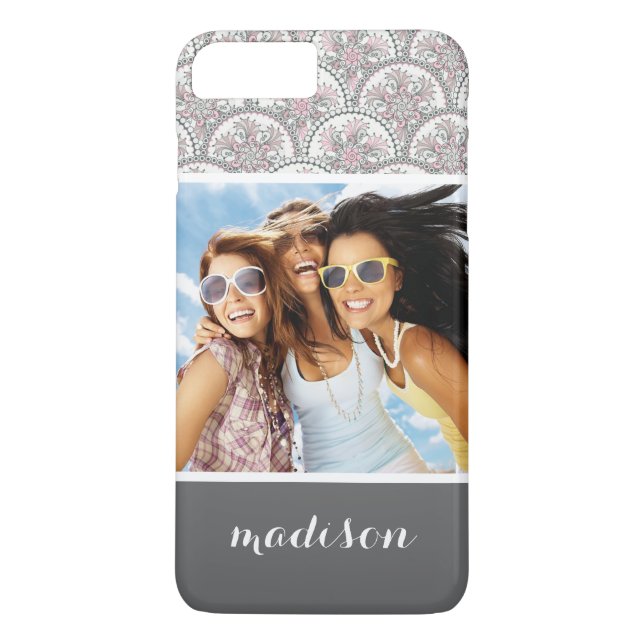 Capa Para iPhone, Case-Mate Padrão de Vintagem do Centro de Fotografias Person (Verso)