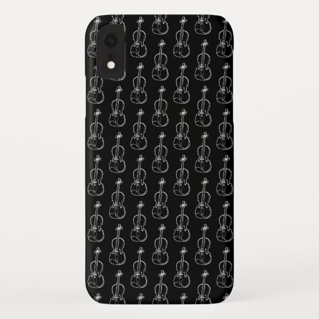 Capa Para iPhone, Case-Mate Padrão de Violino - Preto e Branco (Verso)