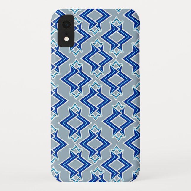 Capa Para iPhone, Case-Mate Padrão de wallpaper Art Deco, Cinzas / Cinzas e az (Verso)