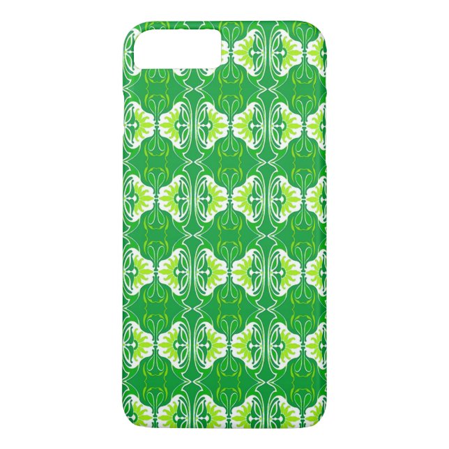 Capa Para iPhone, Case-Mate Padrão de wallpaper Art Deco - verde e branco (Verso)