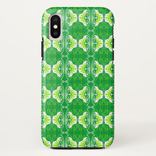 Capa Para iPhone Da Case-Mate Padrão de wallpaper Art Deco - verde e branco