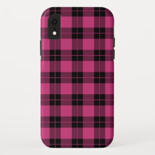 Capa Para iPhone Da Case-Mate Padrão de Xadrez Negra Magenta Moderna