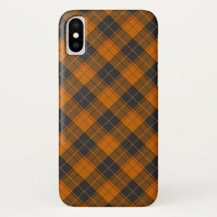 Capa Para iPhone Da Case-Mate Padrão diagonal xadrez simples em laranja escuro