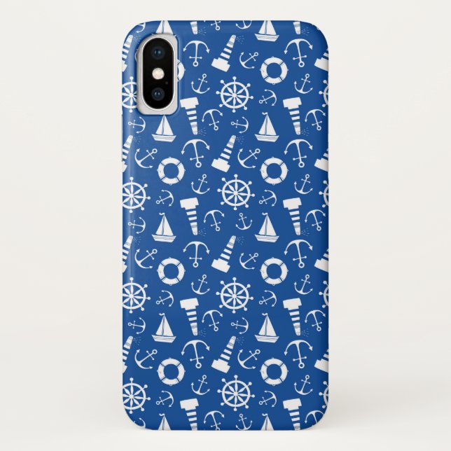 Capa Para iPhone, Case-Mate Padrão do Mar Azul (Verso)