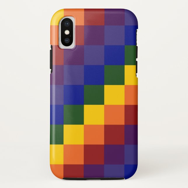 Capa Para iPhone, Case-Mate Padrão do Quadro de Verificação do Arco-Íris Negri (Verso)