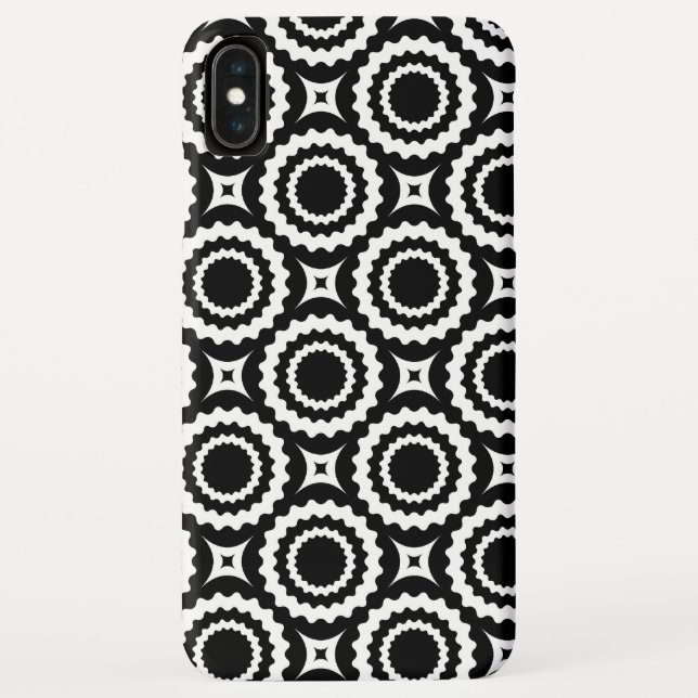 Capa Para iPhone, Case-Mate Padrão dos círculos branco preto-claro (Verso)
