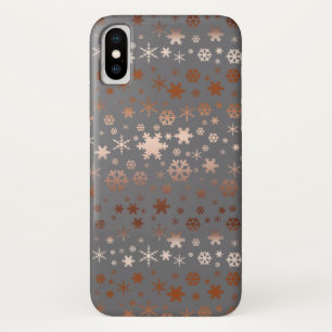 Capa Para iPhone Da Case-Mate Padrão elegante de floco de neve de Natal rosa dou