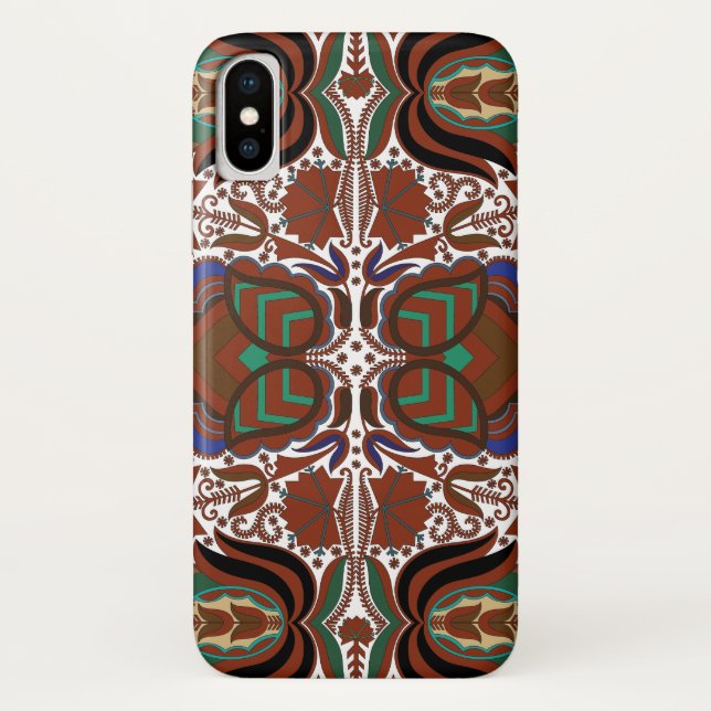 Capa Para iPhone, Case-Mate Padrão estoniano de arte popular com flores (Verso)