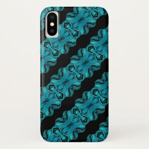 Capa Para iPhone X Padrão/Faixa Única Azul Turquesa