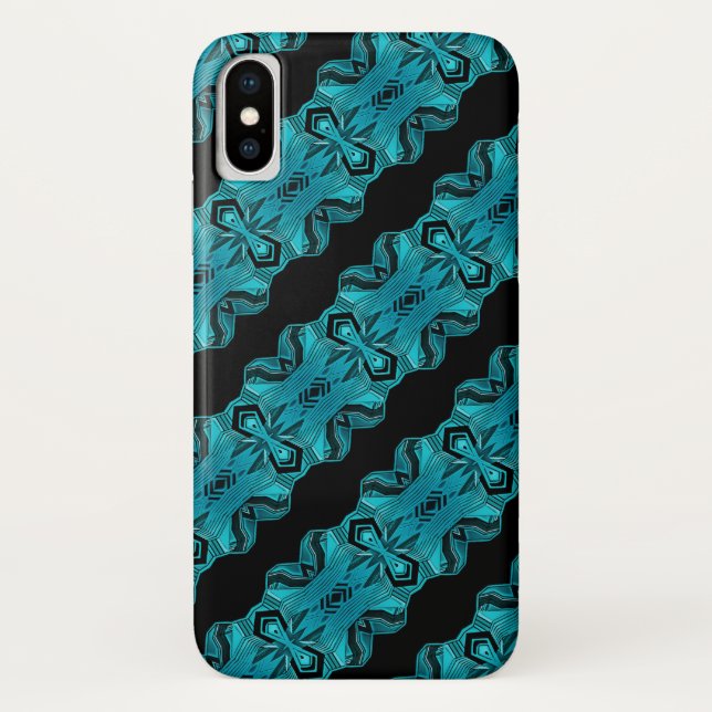Capa Para iPhone, Case-Mate Padrão/Faixa Única Azul Turquesa (Verso)