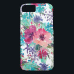 Capa Para iPhone Da Case-Mate Padrão Floral Colorido de Aquarela<br><div class="desc">Bonito e feminino,  este design floral apresenta flores de aquarela em pinças,  púrpura e blues.</div>