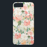 Capa Para iPhone Da Case-Mate Padrão Floral De Aquarela Beleza Feminina<br><div class="desc">Tão feminina,  esta bela capa de telefone apresenta um padrão de rosas de aquarela,  peônias e várias flores em pêssego,  rosa e esbranquiçada com verde esparso.</div>