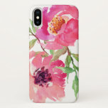 Capa Para iPhone Da Case-Mate Padrão Floral de Aquarela Rosa Quente<br><div class="desc">Cobrir seu novo iPhone em lindas flores a cores-d'água rosa-quente (fuchsia) e trilhando verde com apelo feminino. Esta design de moda faz um presente adorável ou trata por si mesma.</div>