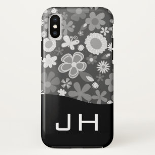 Capa Para iPhone Da Case-Mate Padrão Floral Fofo monograma de duas letras