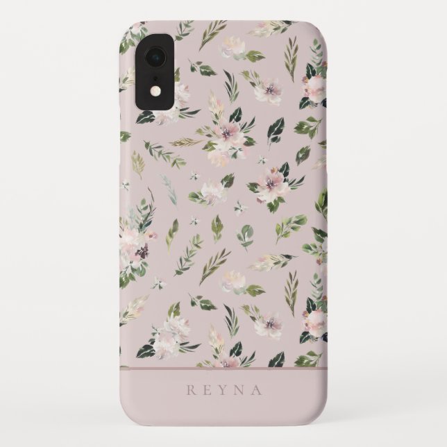 Capa Para iPhone, Case-Mate Padrão Floral Mauve Watercolor (Verso)