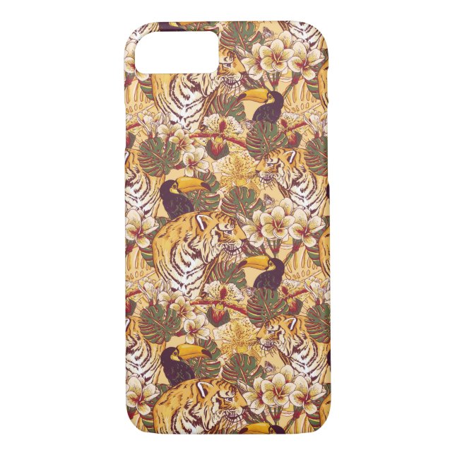 Capa Para iPhone, Case-Mate Padrão Floral Tropical Com Tigre (Verso)