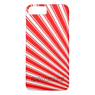 Capa iPhone 8 Plus/7 Plus Padrão Funk de Faixa Vermelha de Cor
