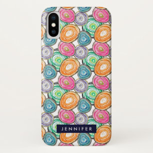 Capa Para iPhone Da Case-Mate Padrão geode cor de laranja verde-claro personali
