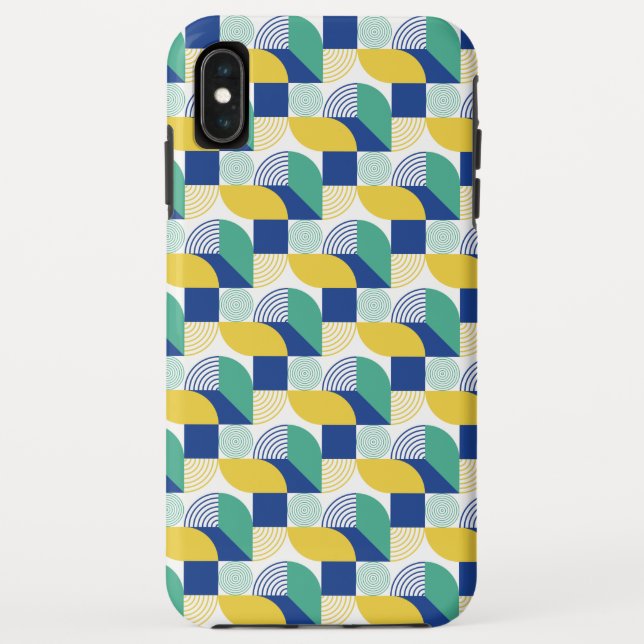 Capa Para iPhone, Case-Mate Padrão Geométrico Abstrato Verde Azul (Verso)