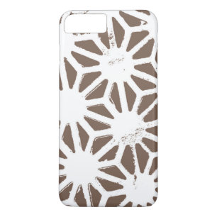 Capa iPhone 8 Plus/7 Plus Padrão geométrico castanho e branco
