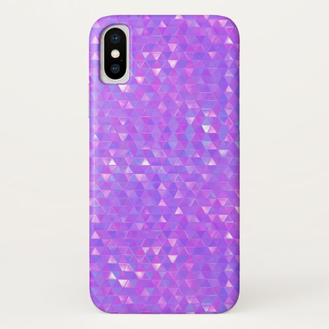 Capa Para iPhone, Case-Mate Padrão Geométrico de Triângulos Modernos Rosa Roxo (Verso)