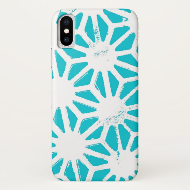 Capa Para iPhone, Case-Mate Padrão geométrico do Aqua (Verso)