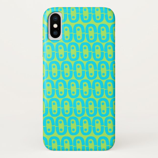 Capa Para iPhone, Case-Mate Padrão Geométrico Turquesa e Verde Lima (Verso)