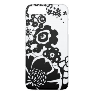 Capa Para iPhone Da Case-Mate Padrão Gráfico do Jardim Floral Preto e Branco