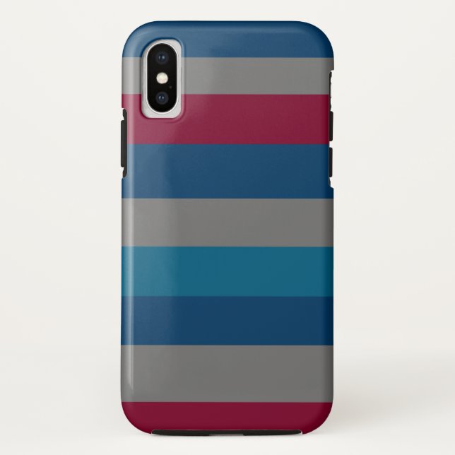 Capa Para iPhone, Case-Mate padrão horizontal das linhas Bordéus modernas (Verso)