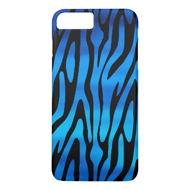 Capa Para iPhone, Case-Mate Padrão Incrível de Stripes Azul e Zebra Negra (Verso)