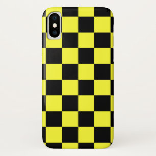 Capa Para iPhone X Padrão Legal de verificação amarelo e preto
