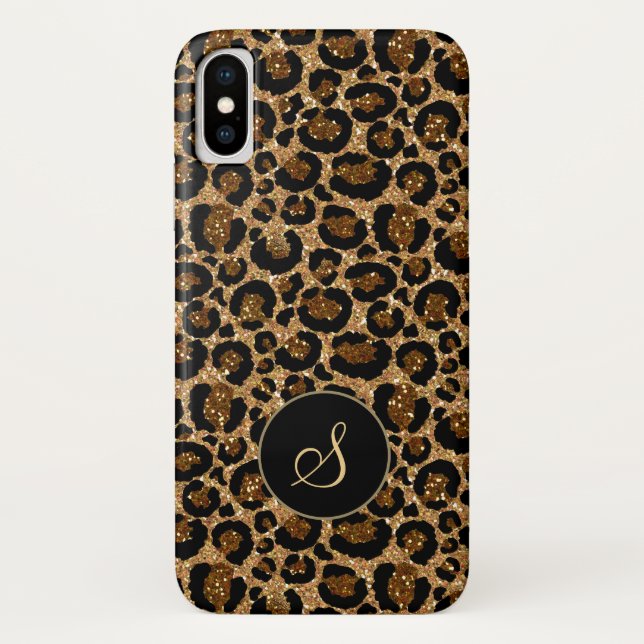 Capa Para iPhone, Case-Mate Padrão leopardo moderno com brilhos (Verso)