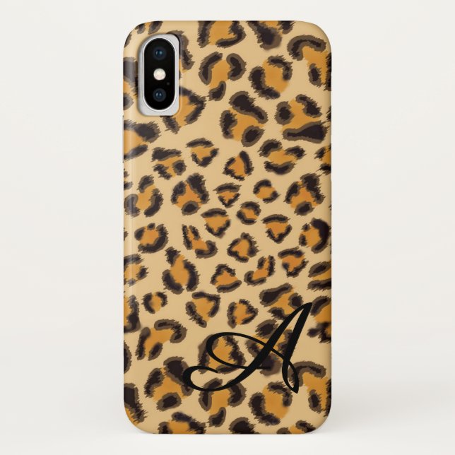 Capa Para iPhone, Case-Mate Padrão-leopardo - monograma (Verso)