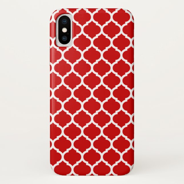 Capa Para iPhone, Case-Mate Padrão luxuoso de latência de Quatrefoil Vermelho (Verso)