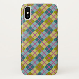 Capa Para iPhone X Padrão magenta amarelo Dourado azul-lacrimogêneo